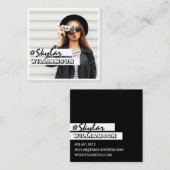 モダントレンディーソーシャルメディ後を追アのMe写真 スクエア名刺 (正面/裏面)