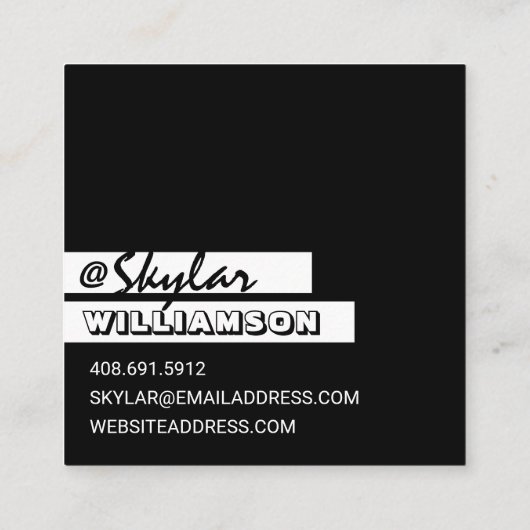 モダントレンディーソーシャルメディ後を追アのMe写真 スクエア名刺 (裏面)