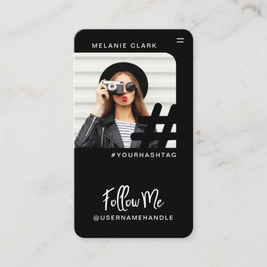 モダントレンディーソーシャル後を追メディアMeハッシュタグ写真 名刺 (正面)