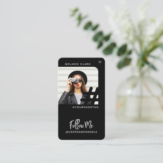 モダントレンディーソーシャル後を追メディアMeハッシュタグ写真 名刺 (スタンド正面)