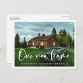 モダントレンディータイポグラフィの写真の移動の発表 ポストカード (正面/裏面)