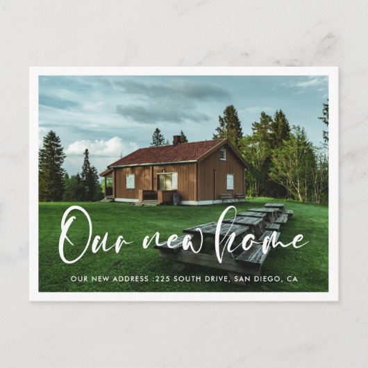 モダントレンディータイポグラフィの写真の移動の発表 ポストカード (正面)