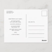 モダントレンディータイポグラフィの写真の移動の発表 ポストカード (裏面)