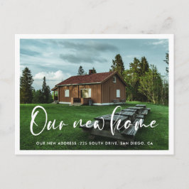 モダントレンディータイポグラフィの写真の移動の発表 ポストカード