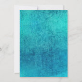 モダントレンディーティール(緑がかった色)ターコイズ退職パーティー 招待状 (裏面)