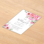 モダントレンディーデザイナのバラ結婚式招待状 アクリル招待状 (レイダウン)