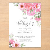 モダントレンディーデザイナのバラ結婚式招待状 アクリル招待状 (正面)