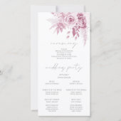 モダントレンディーデザイナーダスティピンク結婚式 プログラム (裏面)