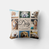 モダントレンディードッグペットフォトコラージリネンポー クッション (正面)