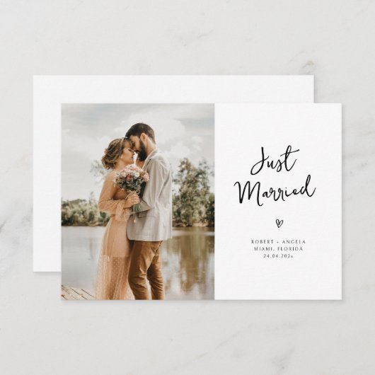 モダントレンディーハートス結婚クリプトの発表 サンキューカード (正面/裏面)