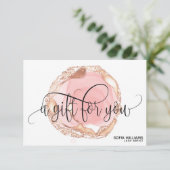 モダントレンディーバラ金ゴールドドリップ証明書ギフトカード (スタンド正面)