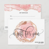 モダントレンディーバラ金ゴールドドリップ証明書ギフトカード (正面/裏面)