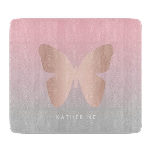 モダントレンディーバラ金ゴールドバタフライ カッティングボード (正面)