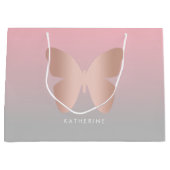 モダントレンディーバラ金ゴールドバタフライ ラージペーパーバッグ (正面)