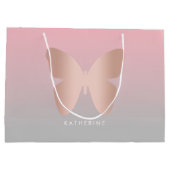 モダントレンディーバラ金ゴールドバタフライ ラージペーパーバッグ (裏面)