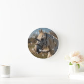 モダントレンディーパーソナライズされたフォト馬好き ラウンド壁時計 (ホーム)