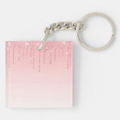 モダントレンディーピスタイリッシュンクグリッターの点滅 キーホルダー (裏面)