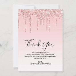 モダントレンディーピフェイクックグリッター結婚ズ サンキューカード