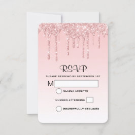 モダントレンディーピフェイクックグリッター結婚ズ 出欠カード