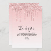 モダントレンディーピフェイクンク液グリッター サンキューカード (正面/裏面)