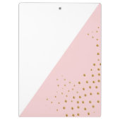 モダントレンディーピンクの金ゴールドドットあなたの名前を追加 クリップボード (裏面)