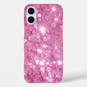 モダントレンディーピンクグリッター iPhone 16 PLUSケース