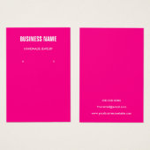 モダントレンディーピンクジュエリーイヤリングディスプレイカード (正面&裏面)