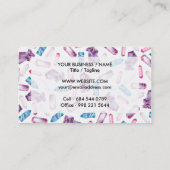 モダントレンディーピンクティール（緑がかった色）水色結晶 名刺 (裏面)