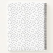 モダントレンディーピンク水玉模様名空白のレシピ ノートブック (裏面)