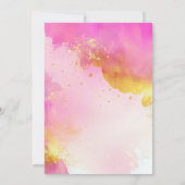 モダントレンディーピンク金ゴールドスウィート16誕生日 招待状 (裏面)