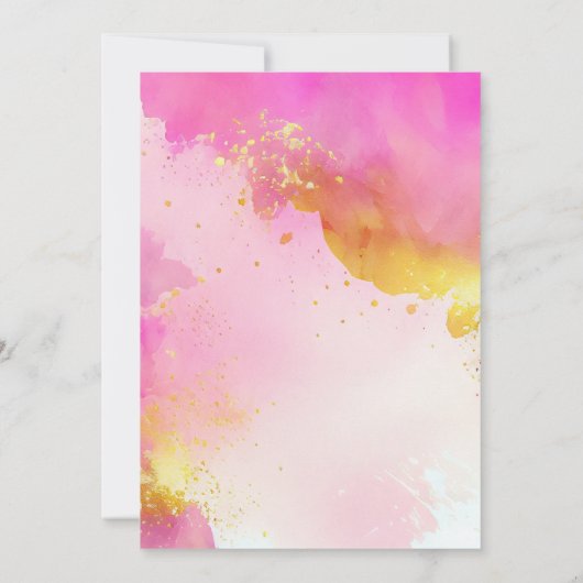 モダントレンディーピンク金ゴールドスウィート16誕生日 招待状 (裏面)