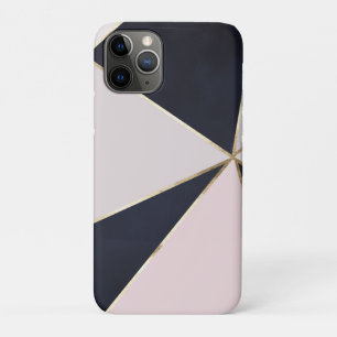モダントレンディーフェミニン三角形ブルー赤面テクスチャ iPhone 11 PROケース