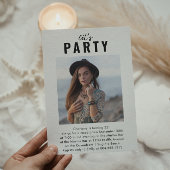 モダントレンディーフォト誕生日パーティーの招待 招待状