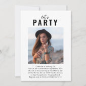 モダントレンディーフォト誕生日パーティーの招待 招待状 (正面)