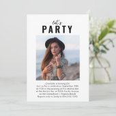 モダントレンディーフォト誕生日パーティーの招待 招待状 (スタンド正面)