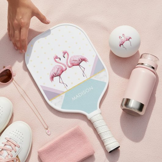 モダントレンディーフラミンゴピンクガーリー名 ピックルボールラケット