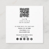 モダントレンディーフルフォト白黒写真 スクエア名刺 (裏面)