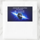 モダントレンディーブクールルー稲妻電気技師ブシ 長方形シール (バッグ)