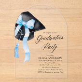 モダントレンディーブスタイリッシュルーボウ卒業アーチ アクリル招待状 (正面)