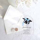 モダントレンディーブスタイリッシュルーボウ卒業アーチ アクリル招待状