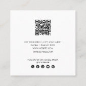 モダントレンディーブラックソーシャルメディアQRコード スクエア名刺 (裏面)
