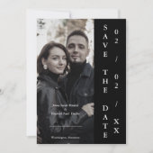 モダントレンディーブラックパーソナライズされたフォトカップル セーブザデート (正面)