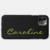 モダントレンディーブラック(任意の名前) Case-Mate iPhoneケース (裏面(横))