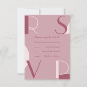 モダントレンディーブルゴーニュ結婚モノクロ 出欠カード (正面)