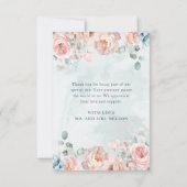 モダントレンディーブルーバラ結婚ズ サンキューカード (裏面)