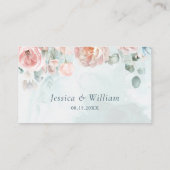 モダントレンディーブルーバラ結婚ズ プレイスカード (裏面)