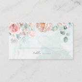 モダントレンディーブルーバラ結婚ズ プレイスカード (正面)