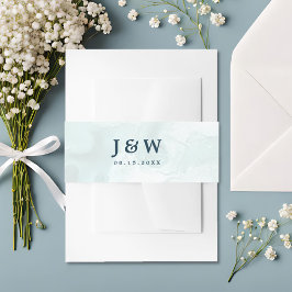 モダントレンディーブルーバラ結婚ズ 招待状ベリーバンド