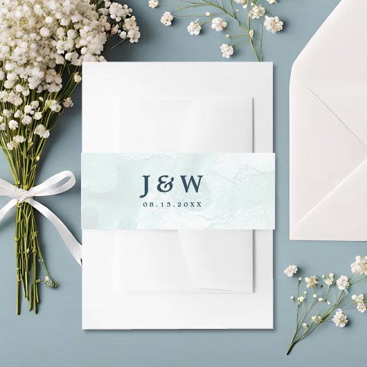 モダントレンディーブルーバラ結婚ズ 招待状ベリーバンド