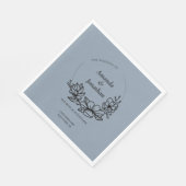 モダントレンディーブルーリーフリース結婚ズ スタンダードランチョンナプキン (角)